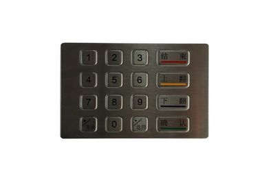 RS485キオスクのステンレス鋼のキーパッド、16台のボタン銀行自動支払機のキーパッドの平たい箱によって個人化されるレイアウト